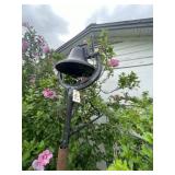 Cast Iron Bell on Post w/Sign Holder - 15" Dia
