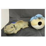 Hanging Bird Birdhouse & Resting Pig Dï¿½cor