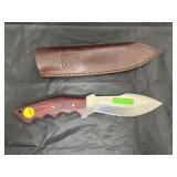 Ipak 6-1/2" Fixed Blade Knife w/Leather Sheath