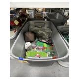 Assorted Holiday Dï¿½cor in Plastic Bin w/Lid