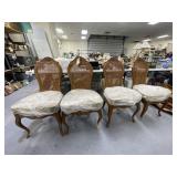 4 - Wicker Backed Cushioned Dining Chairs