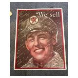 Metal Texaco Single Sided Sign 14"x17"