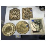 Stone Wall Dï¿½cor - Gold Toned Metal Wall Dï¿½cor