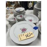 28 Pc Pink Flower China Brittney Rose