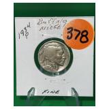 1934-P Buffalo Nickel Fine