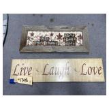 2 Pcs - Wooden Wall Dï¿½cor 28"x7" & smaller