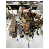 Wicker Basket w/Faux Holiday Floral Picks