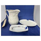 Porcelain Pitcher - Cracker Tray - Small Platter