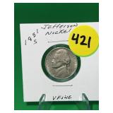 1951-S Jefferson Nickel Very Fine