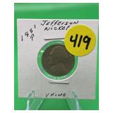 1951-P Jefferson Nickel Very Fine