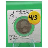 1945-P 90% Silver Washington Quarter