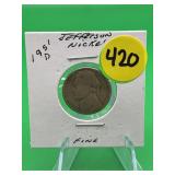 1951-D Jefferson Nickel Fine