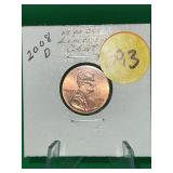 2008-D Lincoln Cent Uncirculated