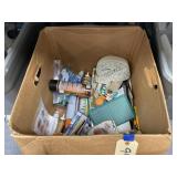 Assorted Craft Supplies in Plastic Bin w/Lid