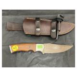 Damascus Steel 4-1/2" Fixed Blade Knife