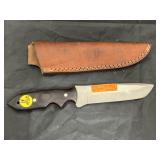 CFK 5" Fixed Blade Knife w/Leather Sheath