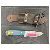 Ipak 4" Fixed Blade Knife w/Leather Sheath