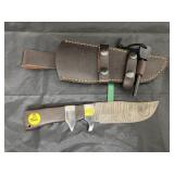 Damascus Steel 5" Fixed Blade Knife