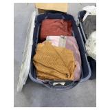 Assorted Drapes/Curtain in Plastic Bin w/Lid
