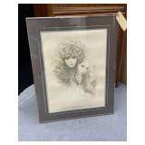 Framed Matted Pencil Drawing 24"L x 31"H