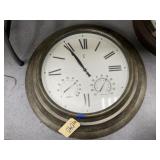Metal Battery Op Framed Clock/Thermometer