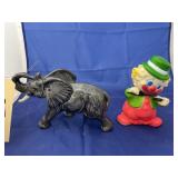 Vintage Rubber Clown - Elephant Figurine