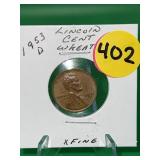 1953-D Lincoln Wheat Cent X Fine