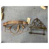 Metal Towel Holder & Metal Wall Shelf 18"L