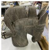 Carved Wood Horsehead Sculpture