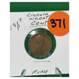 1917-P Lincoln Wheat Cent Fine