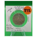 1945-S 90% Silver Walking Liberty Very Fine