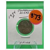 1954-P Jefferson Nickel Very Fine