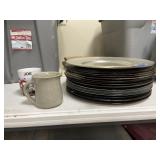 Stack of Plate Chargers - 2 Coffee Mugs
