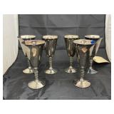 6 Pcs -  Silver Plated Stemware