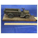Die Cast Car Mounted to Wood Block