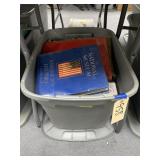 Assorted Hardback Books in Plastic Bin w/lid