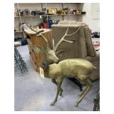 Metal Deer Yard Ornament 43in Tall