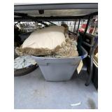 Assorted Throw Pillows in Plastic Bin w/Lid