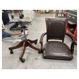 Rolling Wood Office Chair - As Is