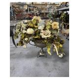 Metal Vase w/Faux Floral Picks