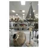 Sailboat Weather Vane 59"H - Planter As Is