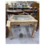 Glass Topped Side Table 28"L x 24"W x 22"