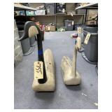 Pair Wood Decorative Geese