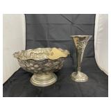 Metal Vase - Silver Toned Punch Bowl