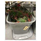 Wreath & Cornucopia in Plastic Bin w/Lid
