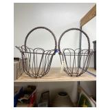 2 - Metal Flower Baskets 20"H x 14"Dia