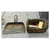 Metal Dust Pan - Tool Carrying Basket w/Clamps