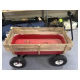Red Wagon w/Wood Sideboards
