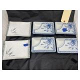 4 - Blue Party Trays & Sushi Plates