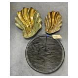 Wicker Tray & 2 Decorative Trays